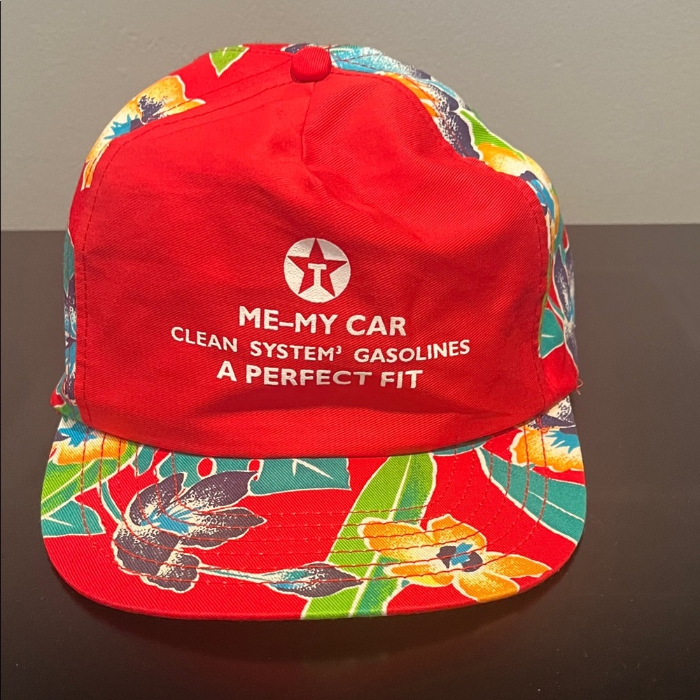 Colorful Floral Cap with Red Base